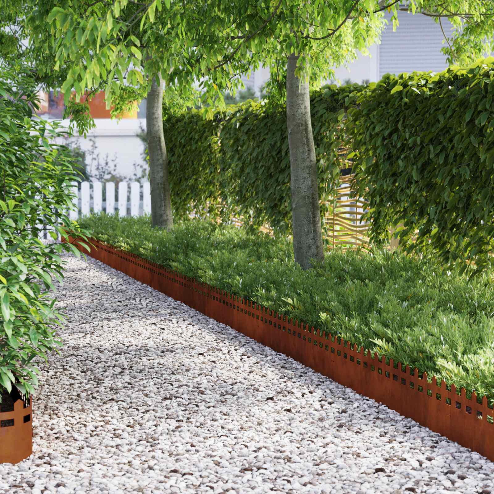 Vidaxl bordures de pelouse 10 pcs rouillé 103 x 0,05 x 22 cm acier corten