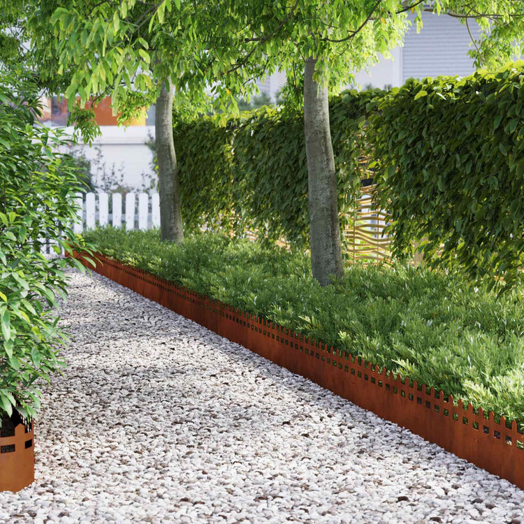 Vidaxl bordures de pelouse 10 pcs rouillé 103 x 0,05 x 22 cm acier corten