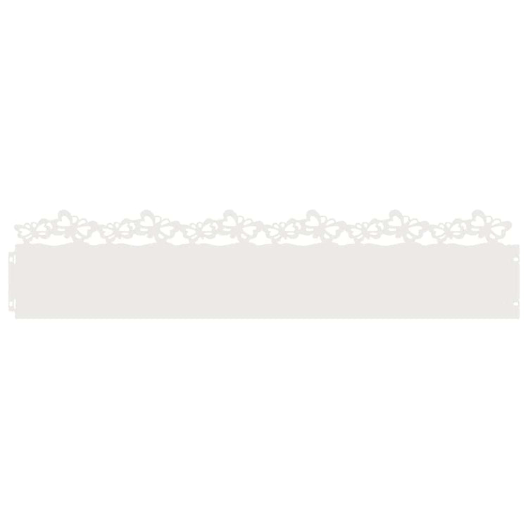 Vidaxl bordures de pelouse 10 pcs blanc 103 x 0,05 x 22 cm acier