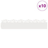 Vidaxl bordures de pelouse 10 pcs blanc 103 x 0,05 x 22 cm acier