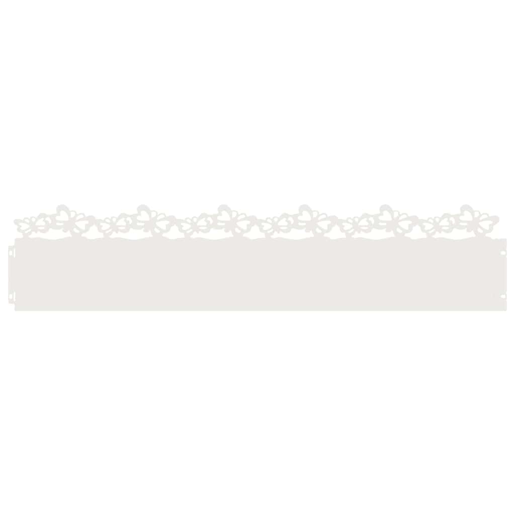 Vidaxl bordures de pelouse 30 pcs blanc 103 x 0,05 x 22 cm acier