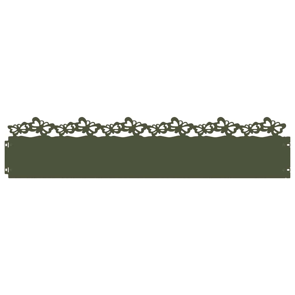 Vidaxl bordures de pelouse 10 pcs vert olive 103 x 0,05 x 22 cm acier