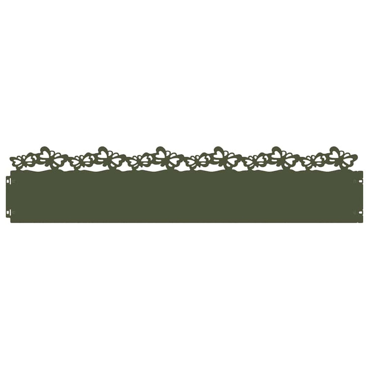 Vidaxl bordures de pelouse 20 pcs vert olive 103 x 0,05 x 22 cm acier