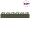 Vidaxl bordures de pelouse 20 pcs vert olive 103 x 0,05 x 22 cm acier