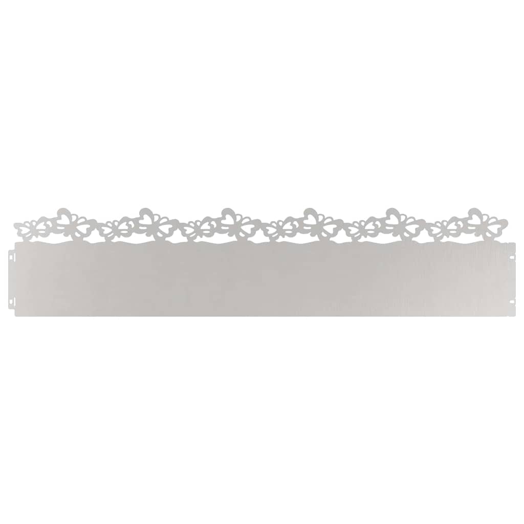 Vidaxl bordures de pelouse 10 pcs argent 103 x 0,05 x 22 cm acier inoxydable