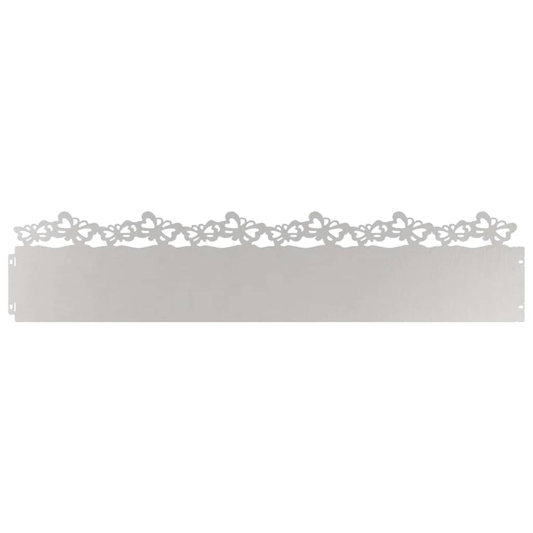Vidaxl bordures de pelouse 30 pcs argent 103 x 0,05 x 22 cm acier inoxydable
