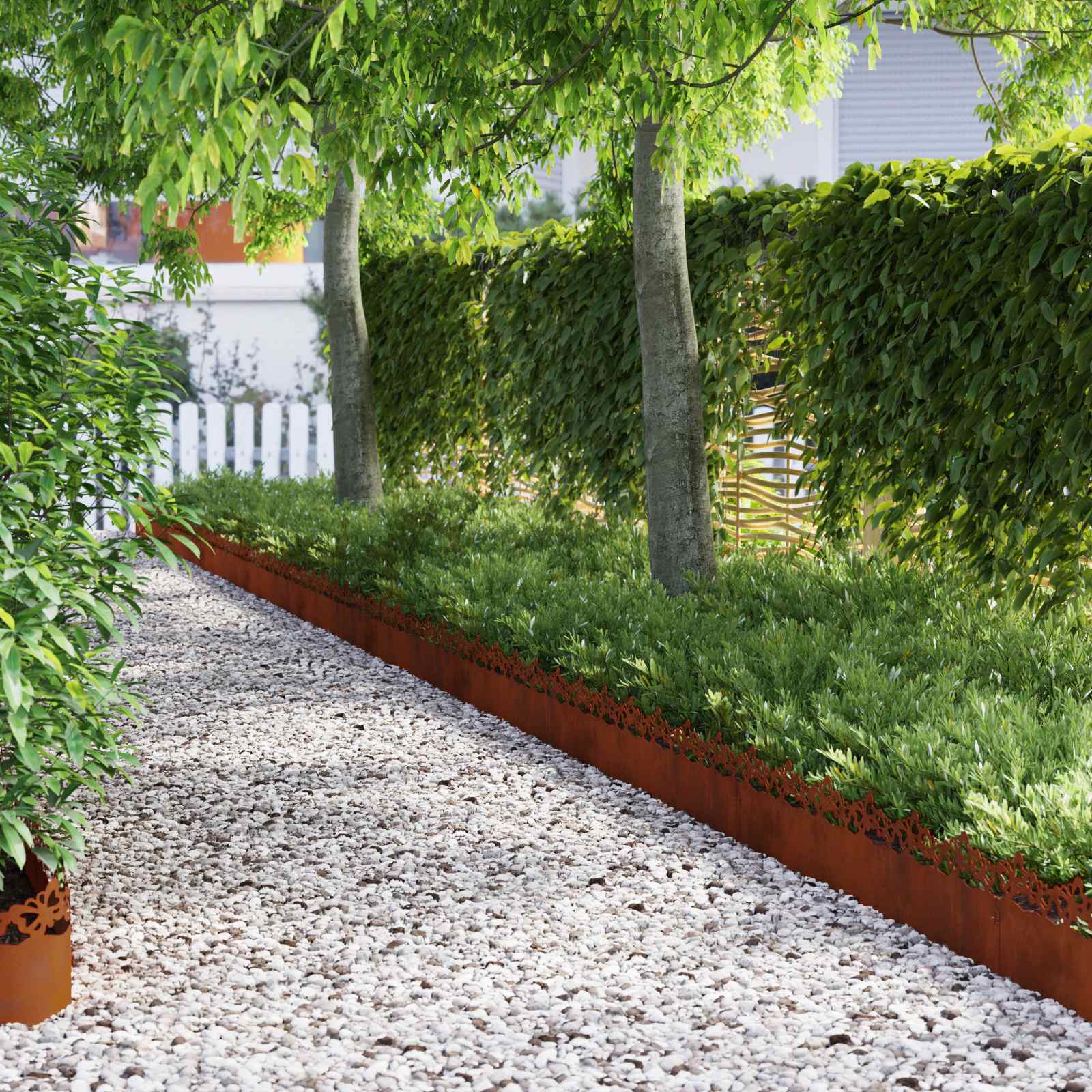 Vidaxl bordures de pelouse 20 pcs rouillé 103 x 0,05 x 22 cm acier corten