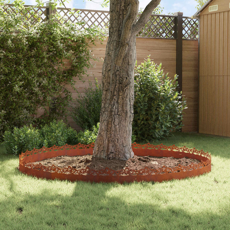 Vidaxl bordures de pelouse 20 pcs rouillé 103 x 0,05 x 22 cm acier corten