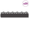 Vidaxl bordures de pelouse 20 pcs noir 103 x 0,05 x 22 cm acier