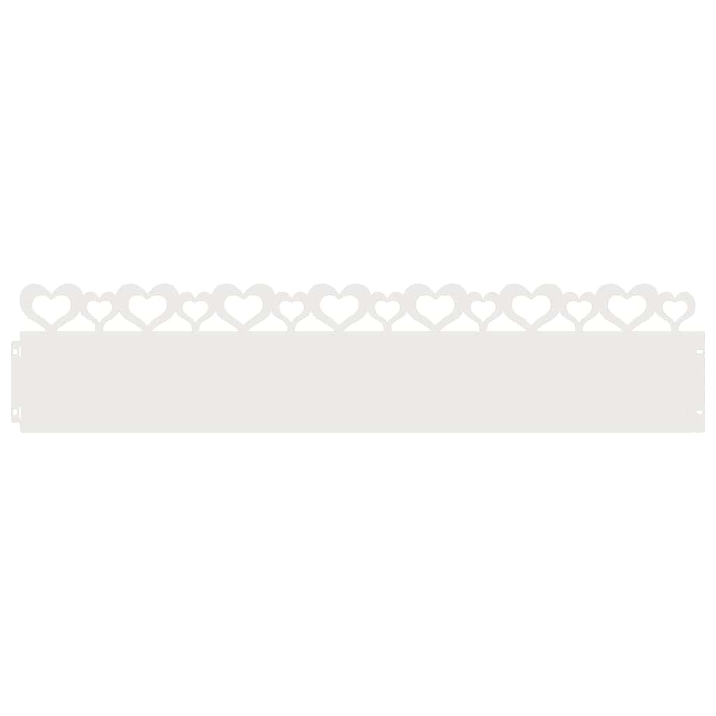 Vidaxl bordures de pelouse 20 pcs blanc 103 x 0,05 x 22 cm acier