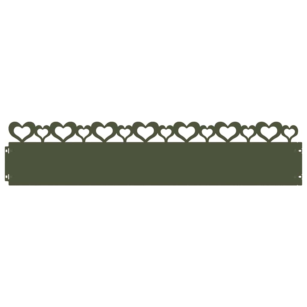 Vidaxl bordures de pelouse 30 pcs vert olive 103 x 0,05 x 22 cm acier