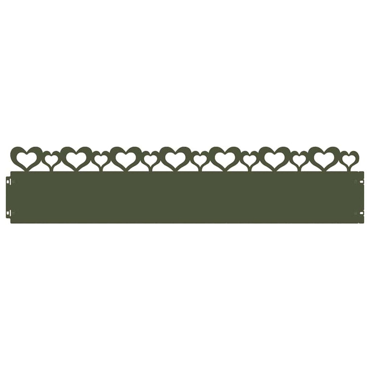 Vidaxl bordures de pelouse 30 pcs vert olive 103 x 0,05 x 22 cm acier