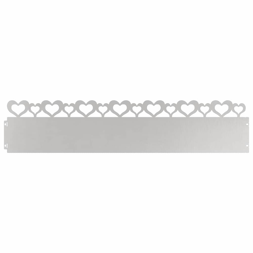 Vidaxl bordures de pelouse 10 pcs argent 103 x 0,05 x 22 cm acier inoxydable
