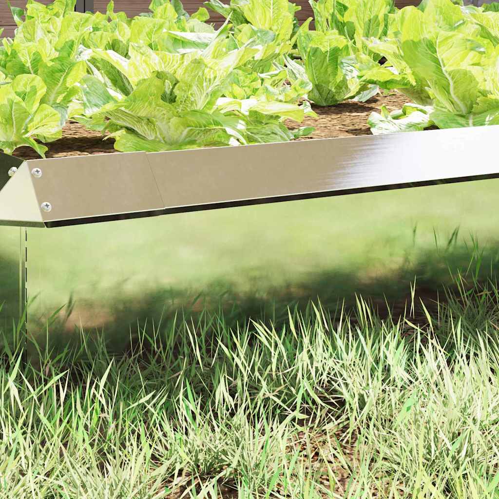 Vidaxl barrière escargot 4 pcs argent 50 x 3,5 x 25 cm acier inoxydable