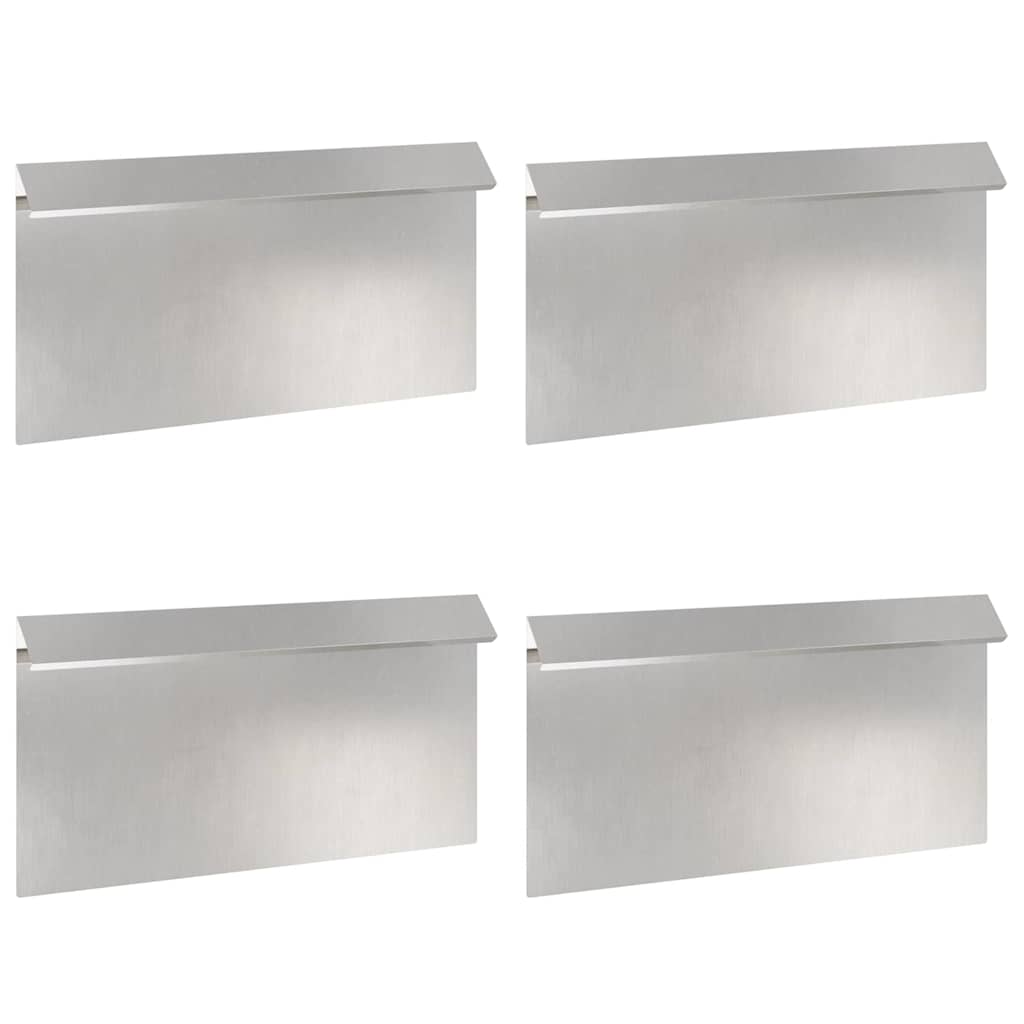 Vidaxl barrière escargot 4 pcs argent 50 x 3,5 x 25 cm acier inoxydable