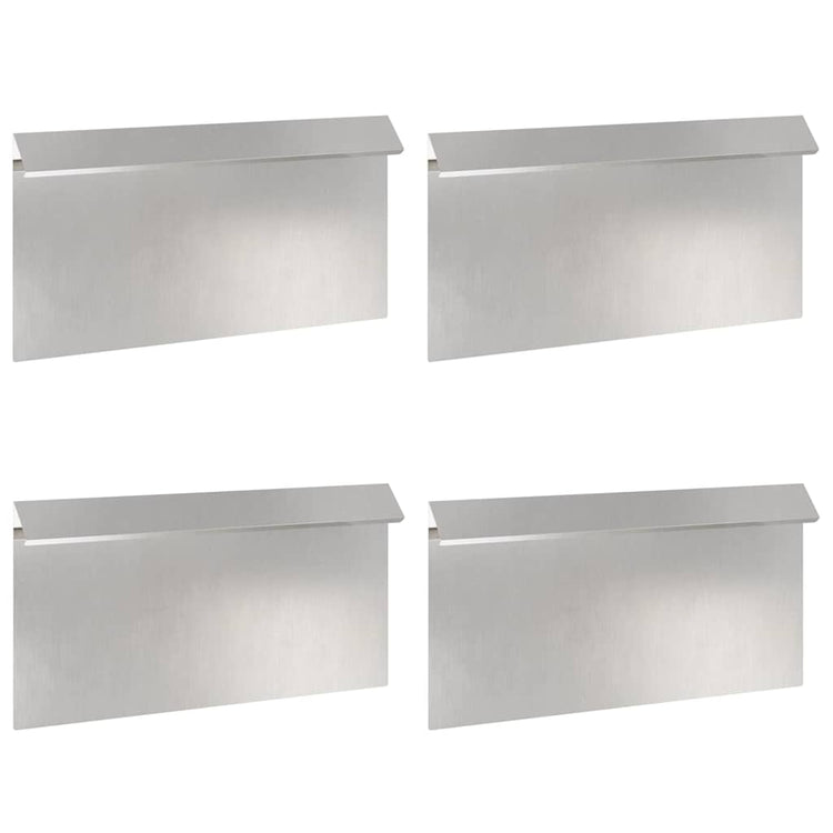 Vidaxl barrière escargot 4 pcs argent 50 x 3,5 x 25 cm acier inoxydable