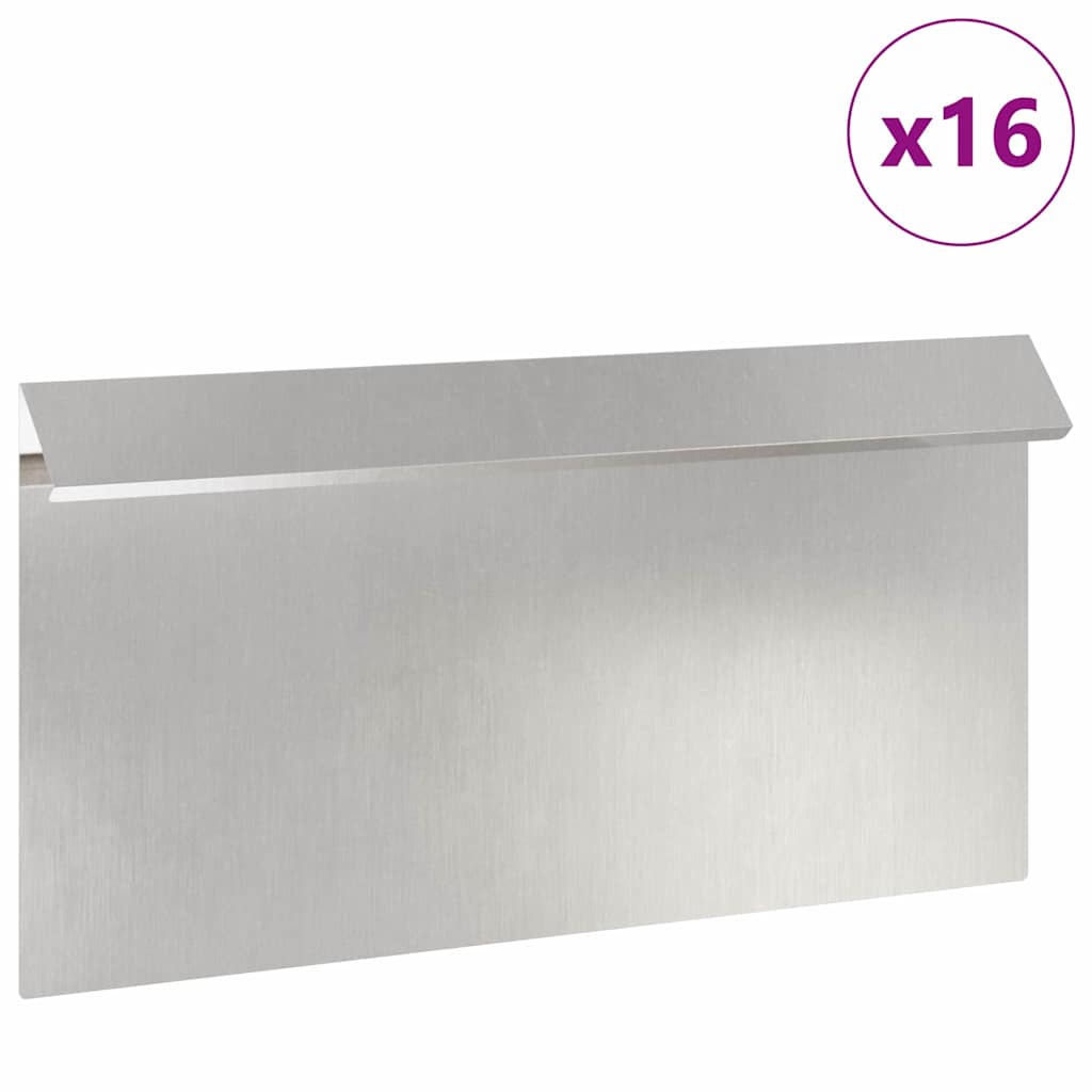 Vidaxl barrière escargot 16 pcs argent 50 x 3,5 x 25 cm acier inoxydable