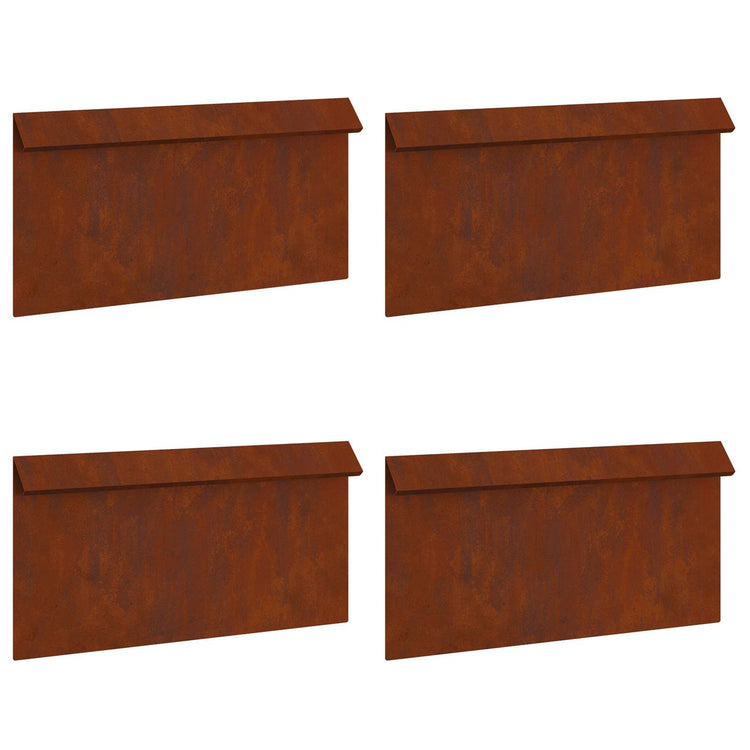 Vidaxl portail escargot 4 pcs rouillé 50 x 3,5 x 25 cm acier corten