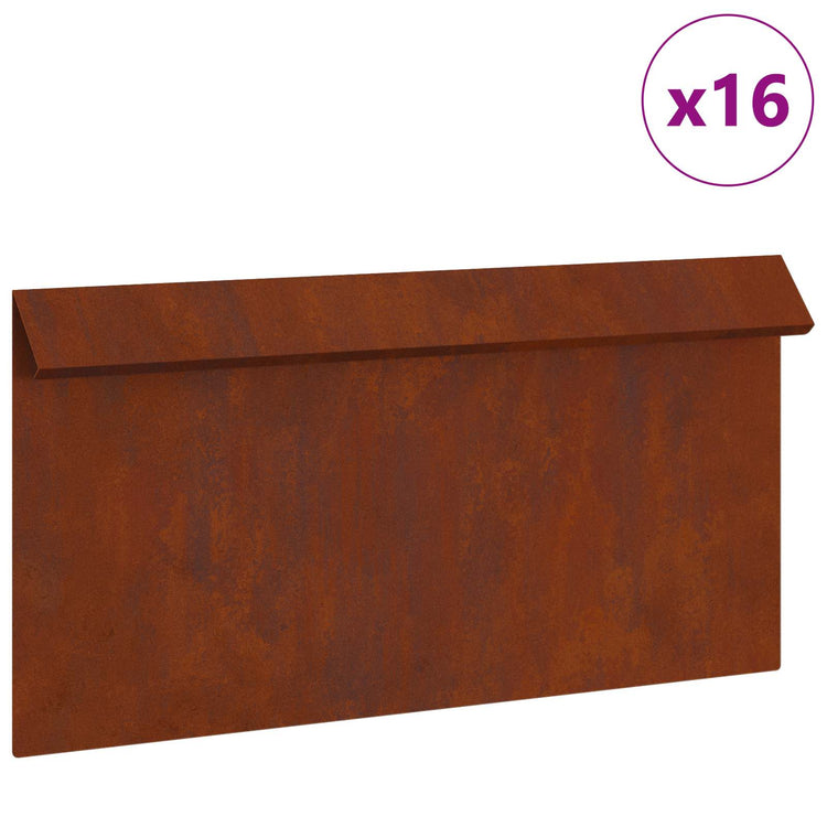 Vidaxl portail escargot 16 pcs rouillé 50 x 3,5 x 25 cm acier corten