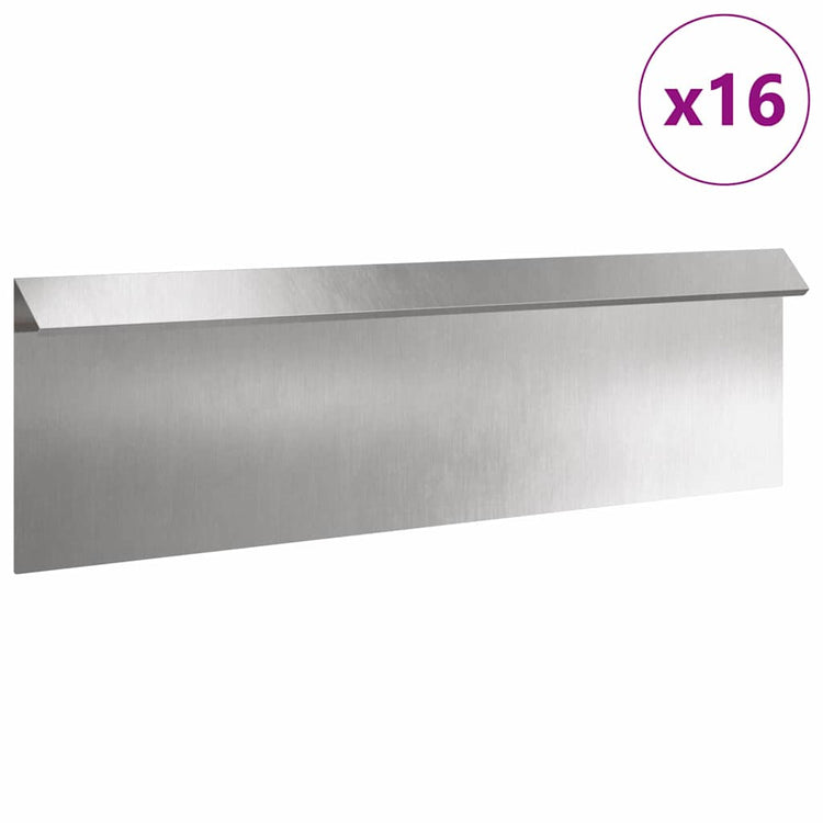 Vidaxx portail escargot 16 pcs argent 100 x 3,5 x 25 cm acier inoxydable