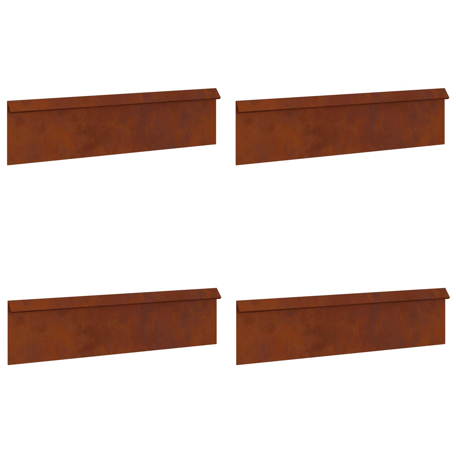 Vidaxl portail escargot 4 pcs rouillé 100 x 3,5 x 25 cm acier corten