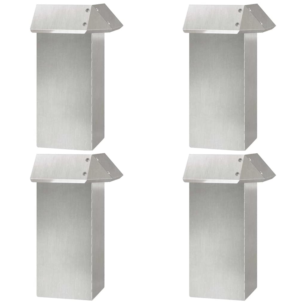 Vidaxl barrière escargot 4 pcs argent 13,5 x 13,5 x 25 cm acier inoxydable