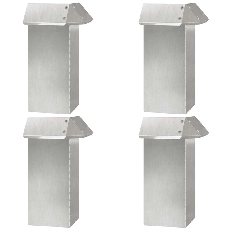Vidaxl barrière escargot 4 pcs argent 13,5 x 13,5 x 25 cm acier inoxydable