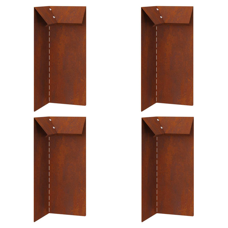 Vidaxl portail escargot 4 pcs rouillé 10 x 10 x 25 cm acier corten