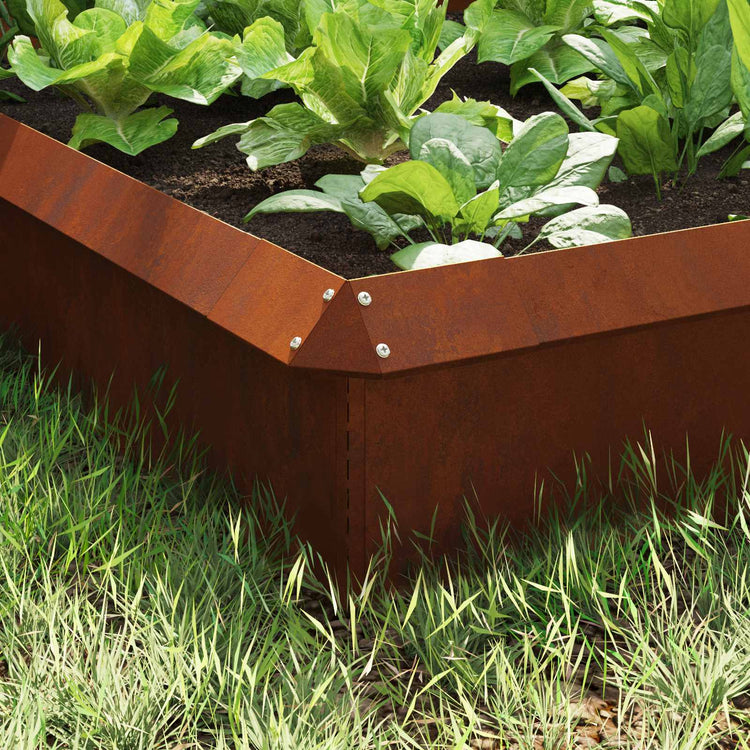 Vidaxl clôtures anti-escargots 8 pcs acier corten rouillé