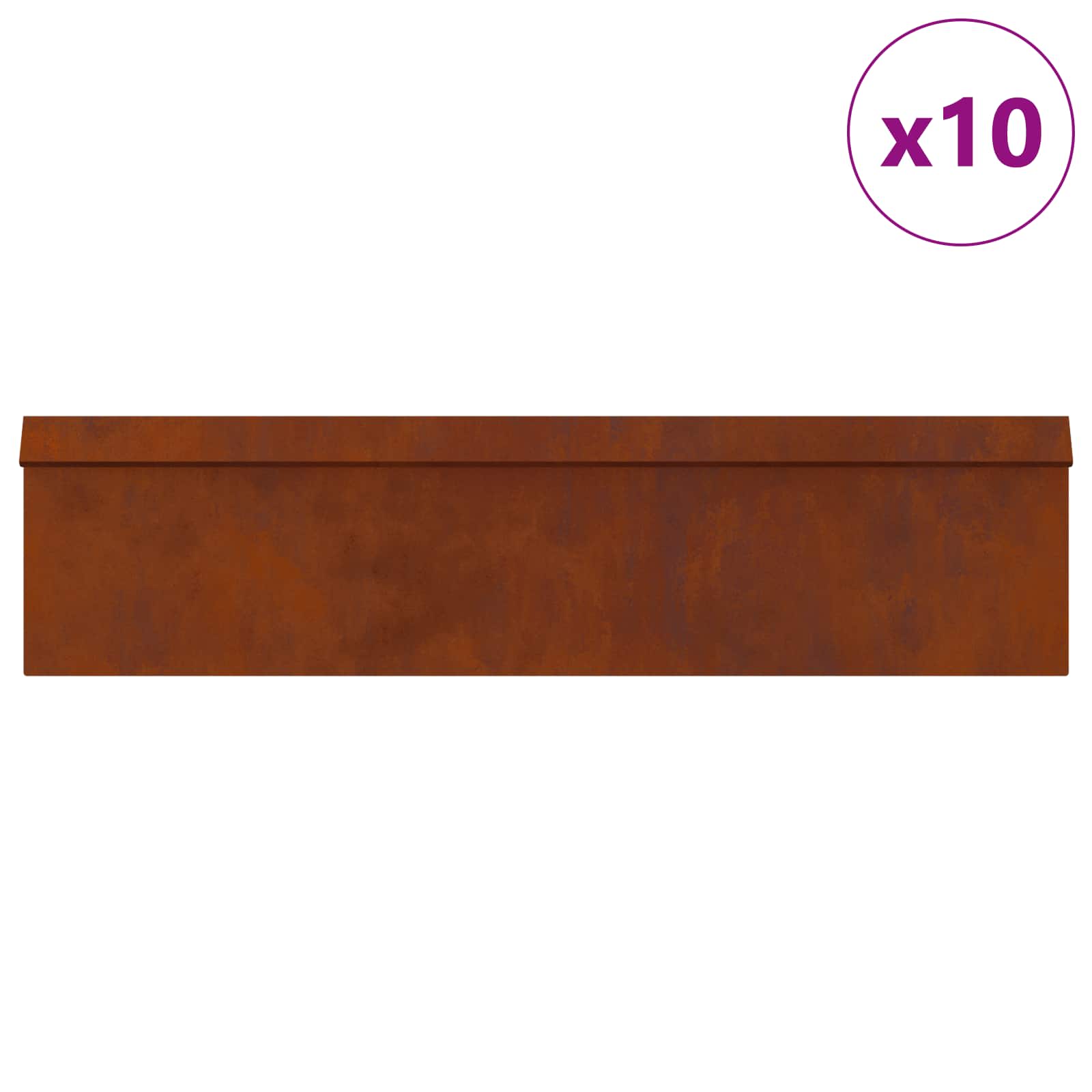 Vidaxl clôtures anti-escargots 16 pcs acier corten rouillé
