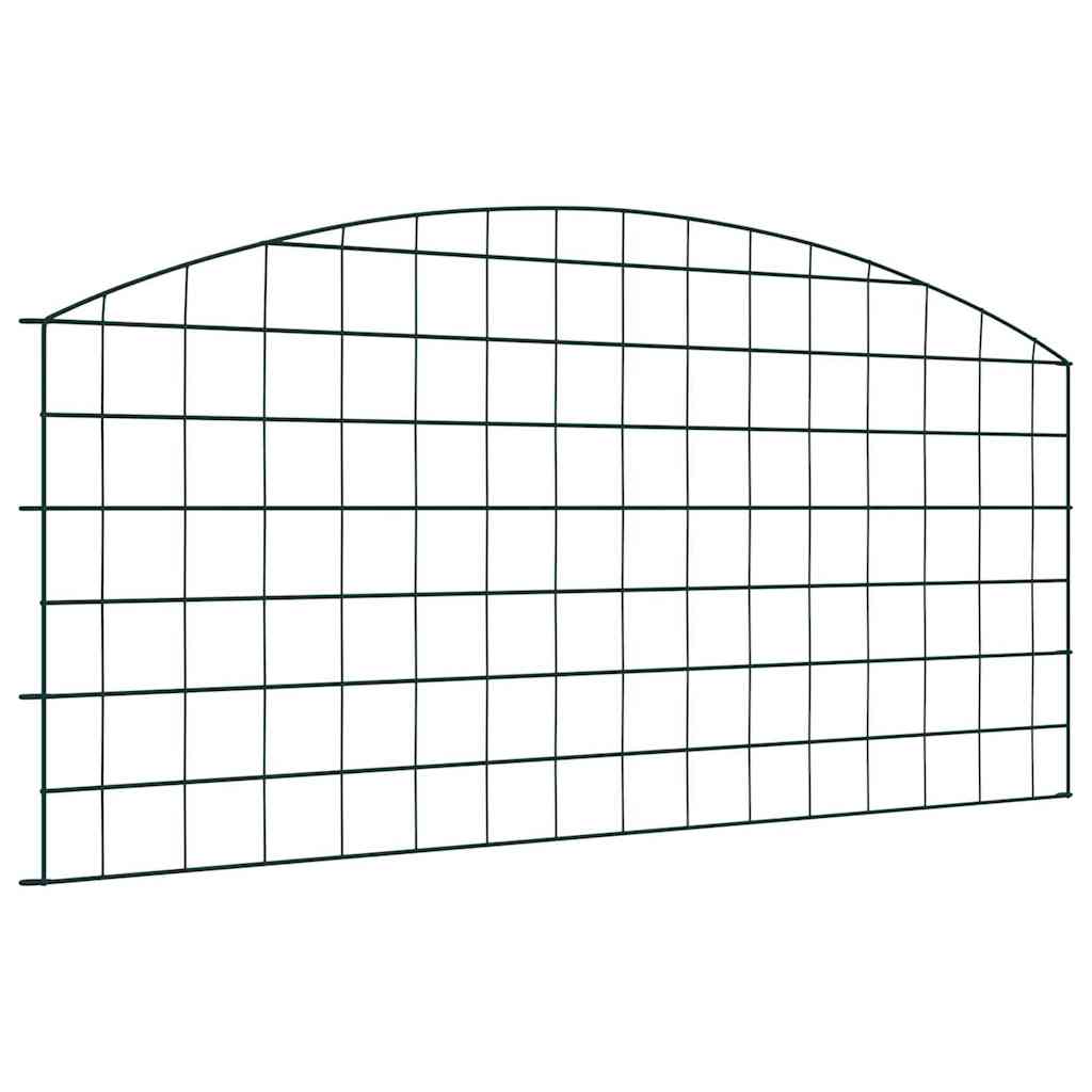 Vidaxl clôture d'étang set 5 pcs vert 100 x 50 cm acier