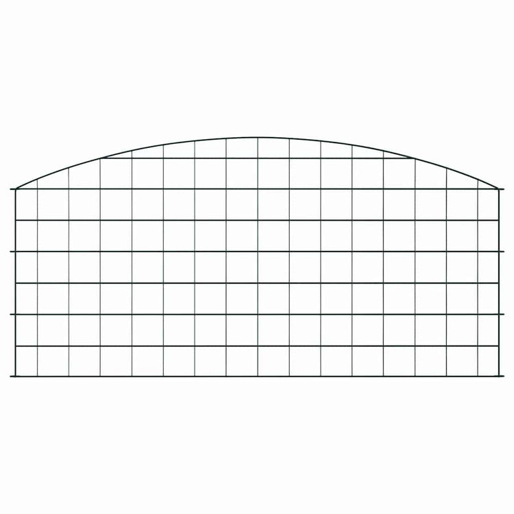 Vidaxl clôture d'étang set 5 pcs vert 100 x 50 cm acier