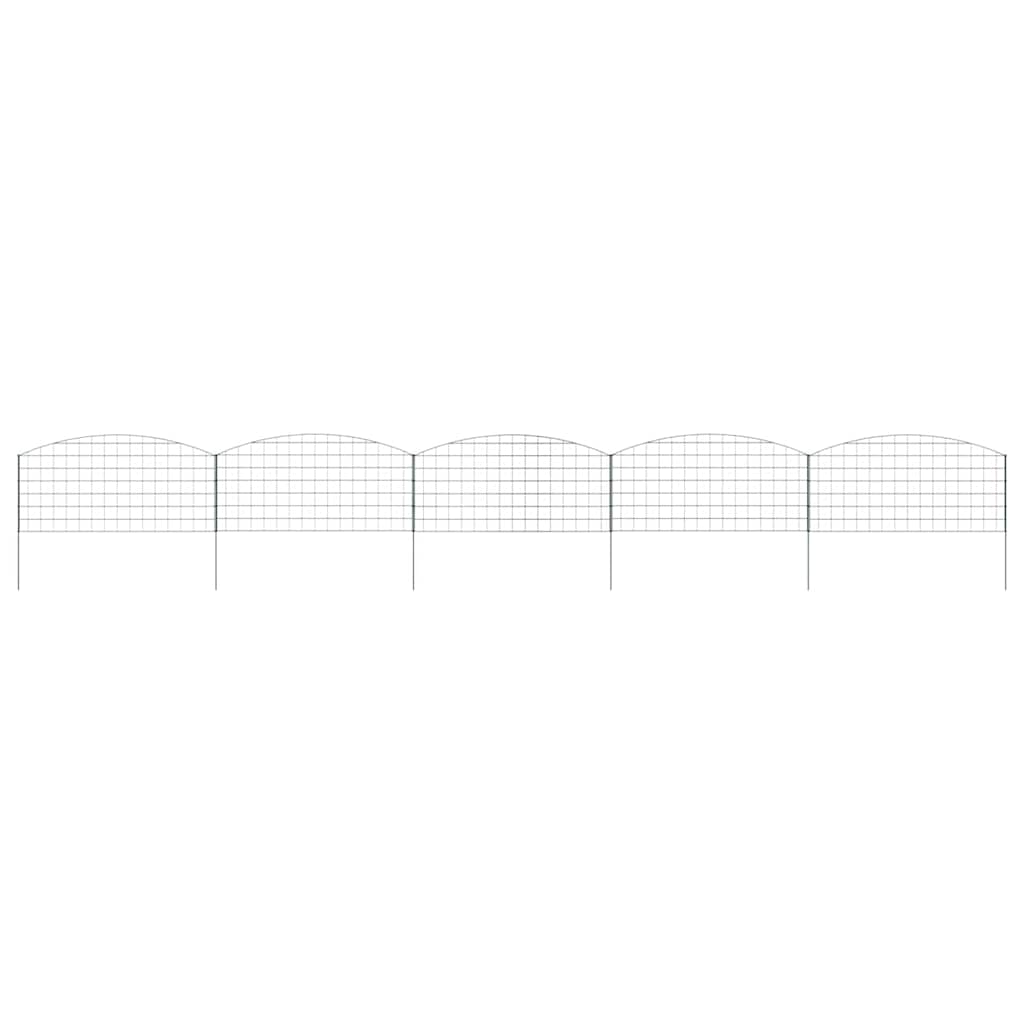 Vidaxl clôture d'étang set 5 pcs vert 100 x 50 cm acier