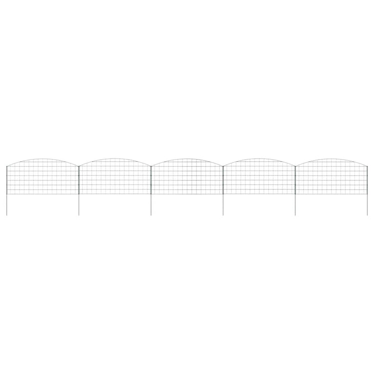 Vidaxl clôture d'étang set 5 pcs vert 100 x 50 cm acier
