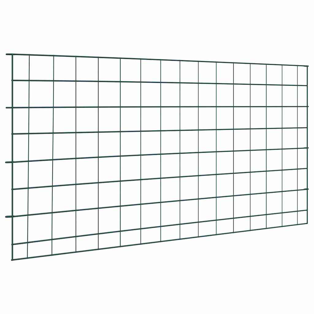 Vidaxl clôture d'étang set 5 pcs vert 100 x 50 cm acier