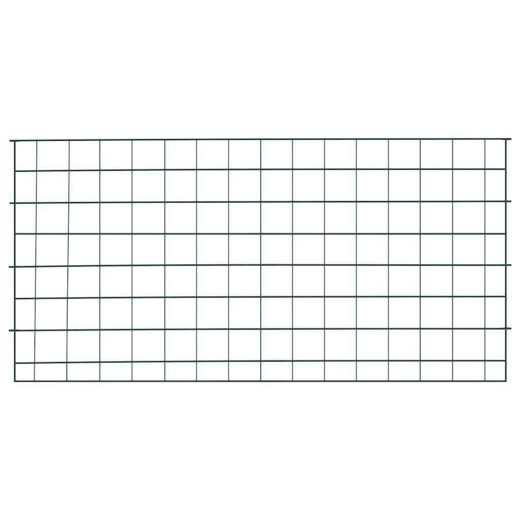 Vidaxl clôture d'étang set 5 pcs vert 100 x 50 cm acier