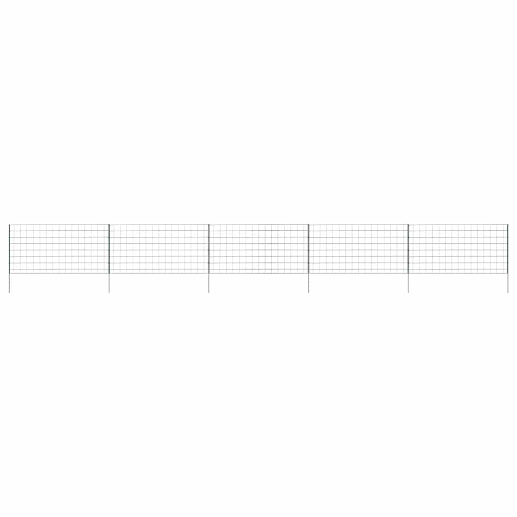Vidaxl clôture d'étang set 5 pcs vert 100 x 50 cm acier