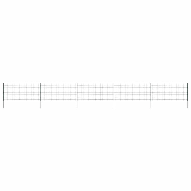 Vidaxl clôture d'étang set 5 pcs vert 100 x 50 cm acier