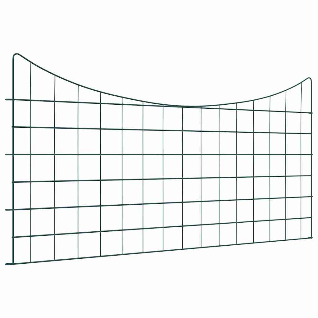 Vidaxl clôture d'étang set 5 pcs vert 100 x 50 cm acier