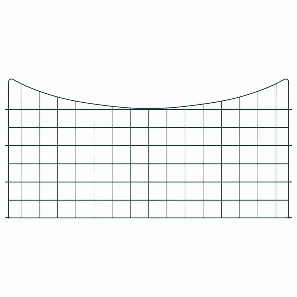 Vidaxl clôture d'étang set 5 pcs vert 100 x 50 cm acier