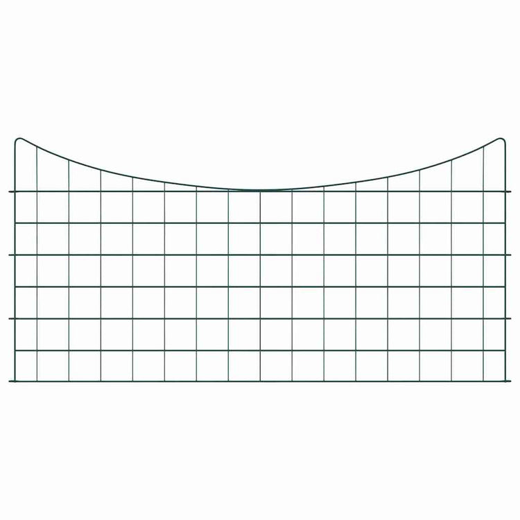 Vidaxl clôture d'étang set 5 pcs vert 100 x 50 cm acier