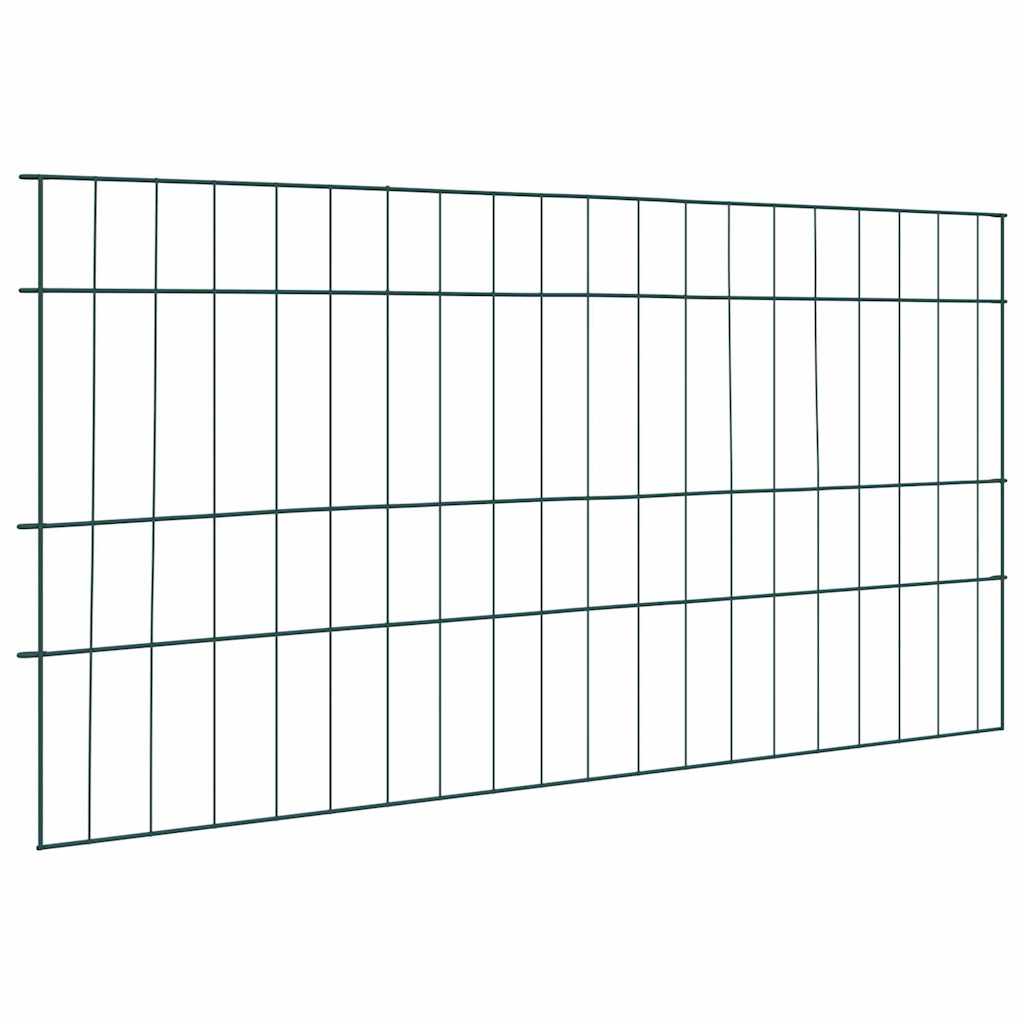 Vidaxl clôture d'étang set 5 pcs vert 100 x 50 cm acier
