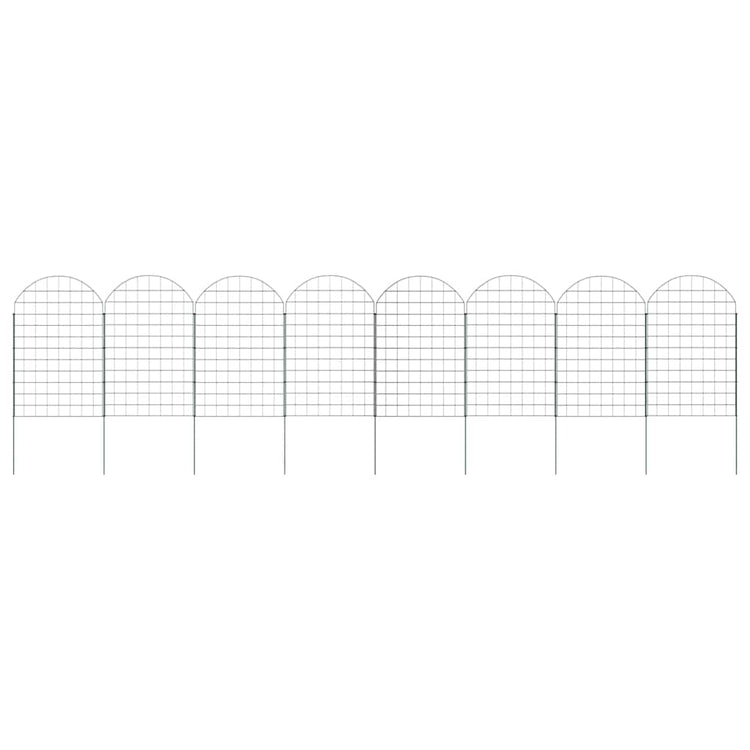 Vidaxl clôture d'étang set 8 pcs vert 50 x 80 cm acier