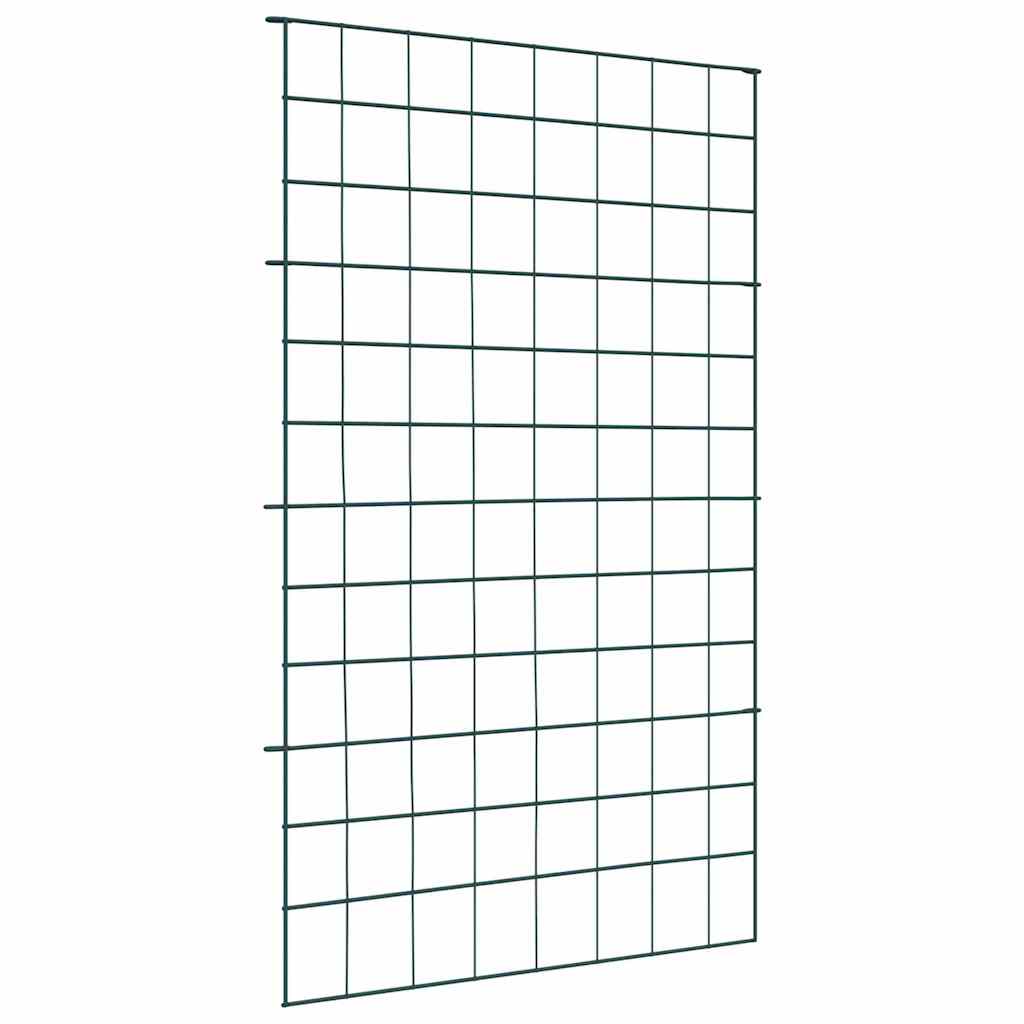 Vidaxl clôture d'étang set 8 pcs vert 50 x 80 cm acier