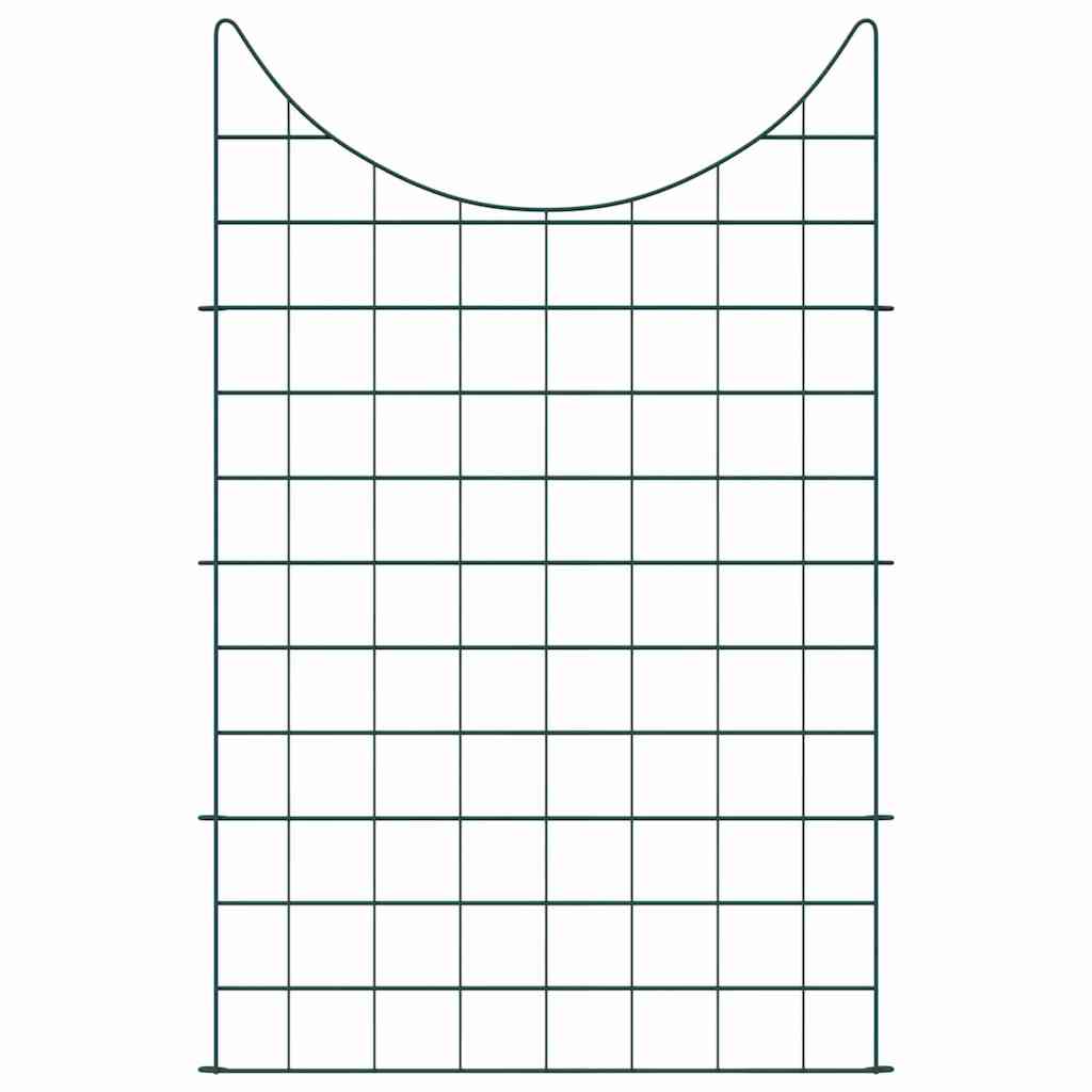 Vidaxl clôture d'étang set 8 pcs vert 50 x 80 cm acier
