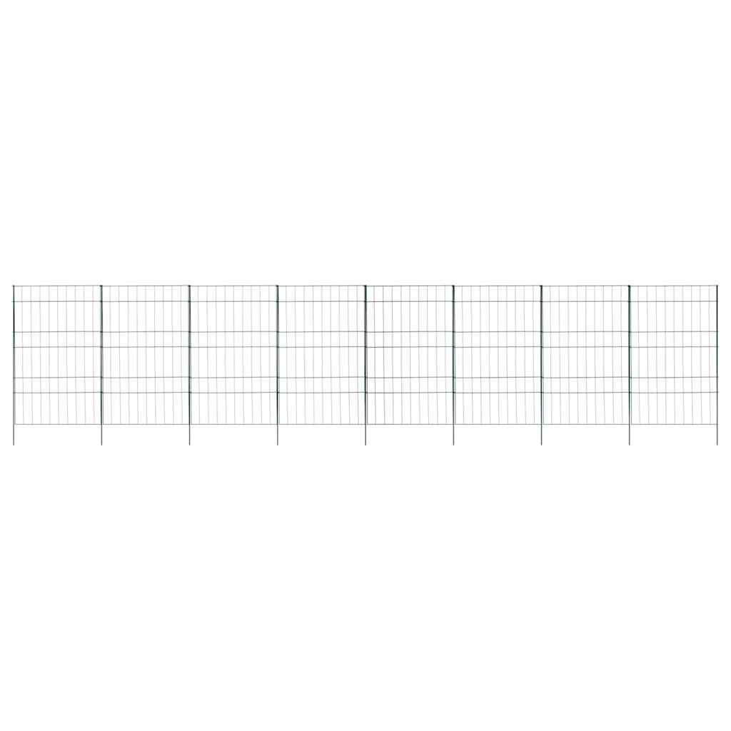Vidaxl clôture d'étang set 8 pcs vert 50 x 80 cm acier