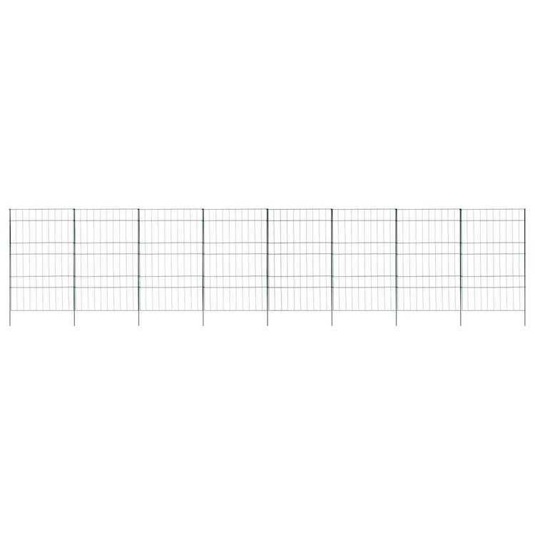 Vidaxl clôture d'étang set 8 pcs vert 50 x 80 cm acier