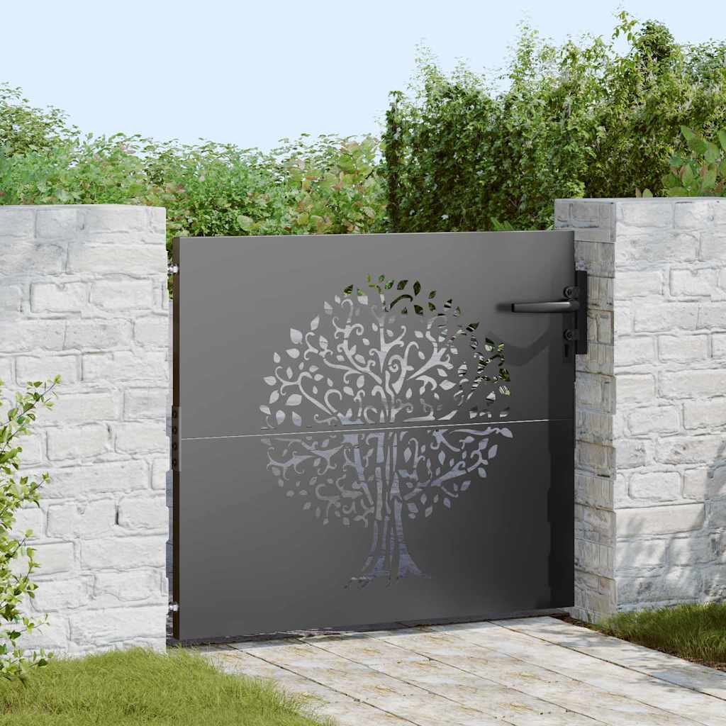 VidaXL portail de jardin avec serrure noir 85 x 100 cm acier thermolaqué