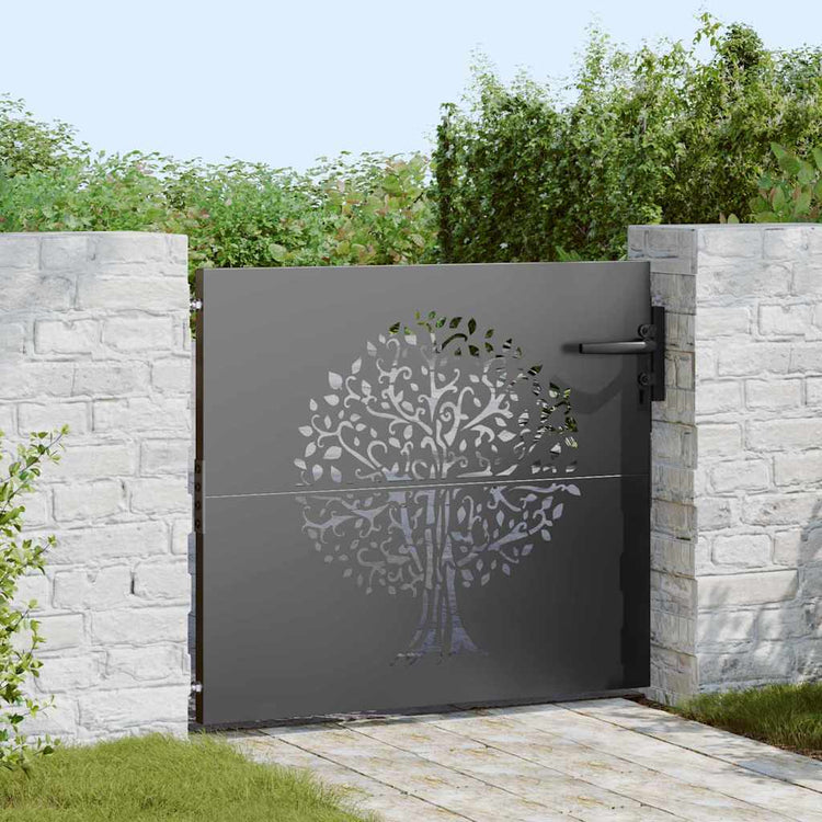 VidaXL portail de jardin avec serrure noir 85 x 100 cm acier thermolaqué
