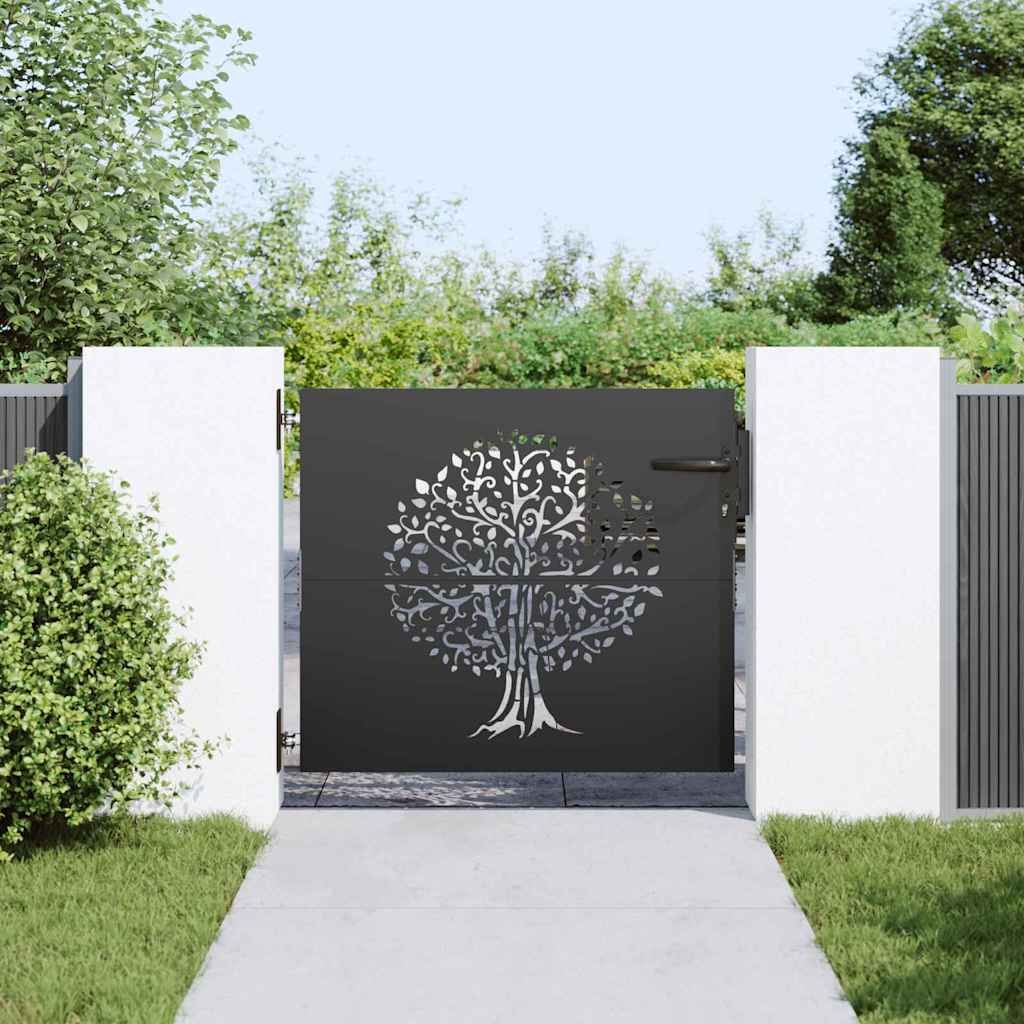 VidaXL portail de jardin avec serrure noir 85 x 100 cm acier thermolaqué
